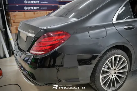 부천 벤츠 S클래스 S350d 전체랩핑, 비닐프로그 유광 화이트펄 재시공, 프로젝트알 / 부천 원미구 상동