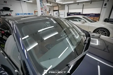 BMW 5시리즈 530i 전면 열차단 썬팅, 글라스틴트 선셋 윈도 틴팅 부천 프로젝트알 / 부천 원미구 상동