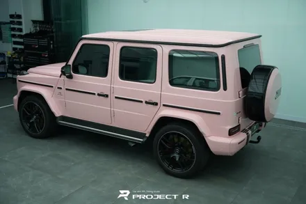 벤츠 지바겐 G63 AMG 부천 고광택 전체 랩핑, 비닐프로그 루즈 핑크 재시공 / 부천 원미구 상동