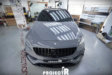 벤츠 A45 AMG 에이버리 락그레이 전체 랩핑 by 인천 자동차 래핑 전문 프로젝트알 / 부천 원미구 상동
