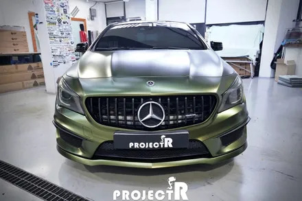 벤츠 CLA45 AMG 전체 랩핑, 에이버리 사틴 호프그린 자동차 래핑 by 프로젝트R / 부천 원미구 상동