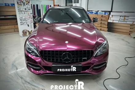벤츠 C클래스 C220 전체 랩핑, 에이버리 펀 퍼플 메탈릭 자동차 래핑 by 프로젝트R / 부천 원미구 상동