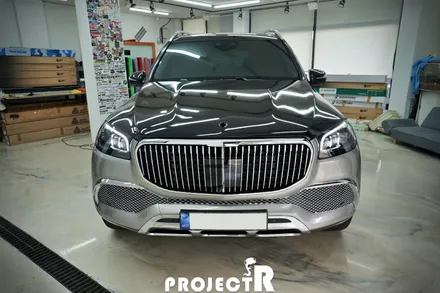 벤츠 GLS 클래스 듀오톤(투톤) 자동차 래핑, 블랙유광 부분 랩핑 및 본넷 PPF 보호필름 시공기 by 프로젝트R / 부천 원미구 상동