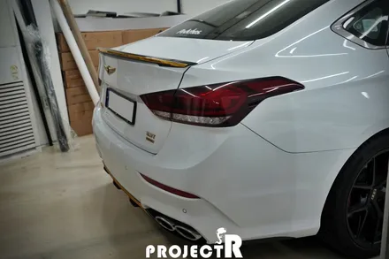 제네시스 G80 에이버리 사틴블랙 전체 랩핑 시공, 부천 자동차랩핑 프로젝트알 / 부천 원미구 상동