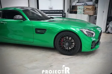 벤츠 AMG GT 전체 랩핑 재시공, 에이버리 유광 화이트펄 / 부천 프로젝트알 / 부천 원미구 상동