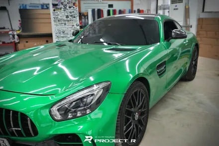벤츠 AMG GT 에이버리 유광 화이트펄 전체 랩핑 시공, 부천 자동차랩핑 프로젝트알 / 부천 원미구 상동