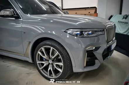 BMW X7 사고 부분 랩핑, 에이버리 락그레이 시공, 부천 자동차랩핑 전문 프로젝트알 / 부천 원미구 상동