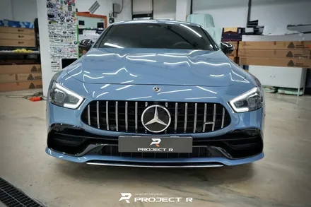 벤츠 GT43 AMG 4도어 전체 랩핑, 비닐프로그 에어포스 블루 시공, 부천랩핑 프로젝트R / 부천 원미구 상동
