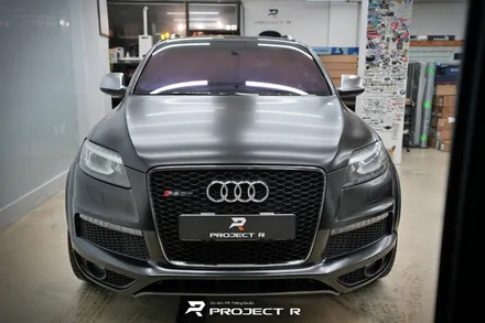아우디 Q7 전체 랩핑, 3M2080 사틴블랙 재시공, 부천랩핑 프로젝트알 / 부천 원미구 상동