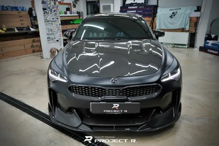 기아 스팅어 비닐프로그 매트블랙 전체 랩핑 재시공, 부천 자동차랩핑 전문 프로젝트알 / 부천 원미구 상동