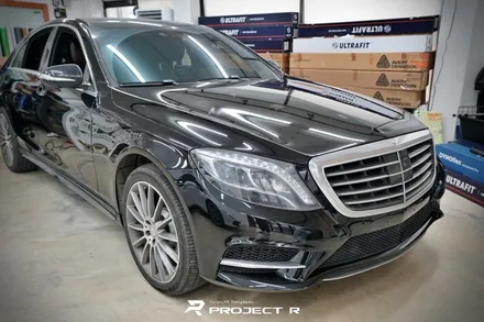 부천 벤츠 S클래스 S350d 전체랩핑, 비닐프로그 유광 화이트펄 재시공, 프로젝트알 / 부천 원미구 상동