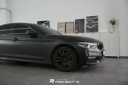 BMW 5시리즈 530i 전체 랩핑 재시공, 비닐프로그 고광택 게인스보로 그레이, 부천 프로젝트알 / 부천 원미구 상동
