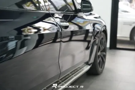 부천 랩핑, BMW X7 사고수리 후 부분 랩핑 재시공, 에이버리 사틴 실버메탈릭 / 부천 원미구 상동