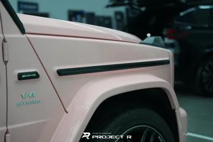 벤츠 지바겐 G63 AMG 부천 고광택 전체 랩핑, 비닐프로그 루즈 핑크 재시공 / 부천 원미구 상동