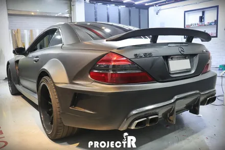 벤츠 SL65 AMG 오라칼 다크그레이 헤드라이트 필름 시공 by 부천 라이트필름 취급 전문 프로젝트R / 부천 원미구 상동