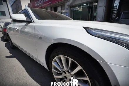 캐딜락 CT6 부분 랩핑, 3M1080 화이트 골드 스파클 앞범퍼+휀다 재시공 by 부천 상동 프로젝트R / 부천 원미구 상동