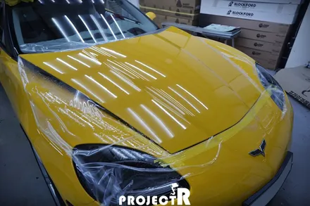 쉐보레 콜벳 3M 썬플라워 전체 랩핑 및 PPF 프론트 패키지 시공기 by 부천 자동차 래핑 전문 프로젝트R / 부천 원미구 상동