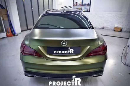 벤츠 CLA45 AMG 전체 랩핑, 에이버리 사틴 호프그린 자동차 래핑 by 프로젝트R / 부천 원미구 상동