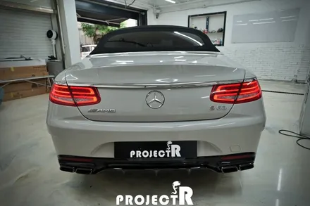 벤츠 S63 AMG 카브리올레 전체 랩핑, 에이버리 그레이 자동차 래핑 by 부천 프로젝트알 / 부천 원미구 상동