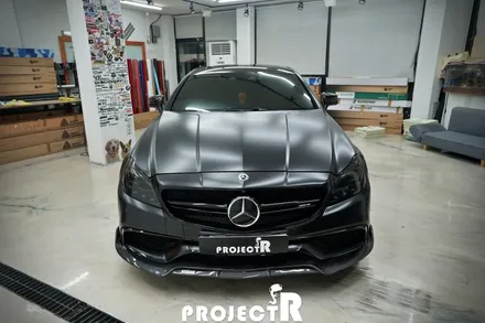 벤츠 CLS63 AMG 전체 랩핑, 에이버리 사틴블랙 자동차 래핑 by 인천 프로젝트R / 부천 원미구 상동