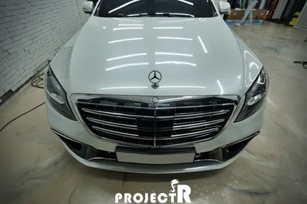 벤츠 S63 AMG 전체랩핑, 에이버리 유광 화이트펄 자동차 래핑 by 부천 상동 프로젝트알 / 부천 원미구 상동