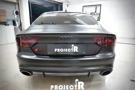 아우디 RS7 전체 랩핑, 에이버리 사틴블랙 자동차 래핑, 부천 상동 프로젝트알 / 부천 원미구 상동