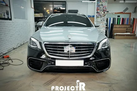 벤츠 S500 듀오톤 랩핑, 에이버리 유광블랙 실버 메탈릭 투톤 전체 랩핑, 부천 프로젝트알 / 부천 원미구 상동
