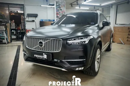 볼보 XC90 전체 랩핑, 에이버리 사틴블랙 자동차 랩핑 by 부천 프로젝트알 / 부천 원미구 상동