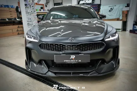 기아 스팅어 비닐프로그 매트블랙 전체 랩핑 재시공, 부천 자동차랩핑 전문 프로젝트알 / 부천 원미구 상동