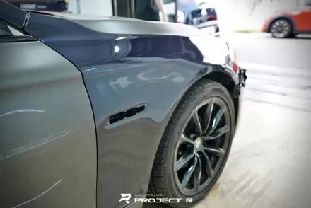 부천 BMW 5시리즈 사고 수리 부분 랩핑 재시공, 에이버리 사틴 바솔트 메탈릭, 프로젝트알 / 부천 원미구 상동
