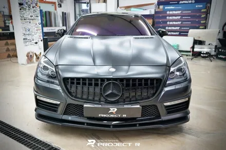 벤츠 SLK55AMG 전체 랩핑, 에이버리 사틴 바솔트 메탈릭 시공, 부천 자동차랩핑은 프로젝트R / 부천 원미구 상동