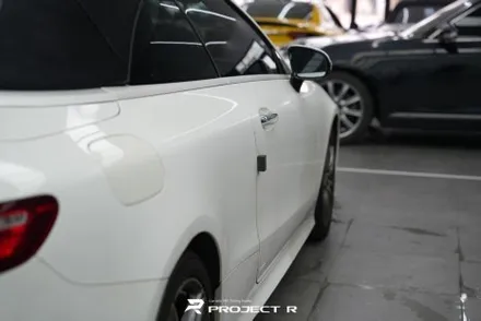벤츠 E클래스 E450 카브리올레 전체 랩핑, 3M 사틴 다크그레이 시공, 부천 프로젝트알 / 부천 원미구 상동