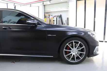 부천 랩핑전문점 벤츠 S63 AMG 전체랩핑 에이버리 사틴블랙 올래핑 후기~ / 부천 원미구 상동
