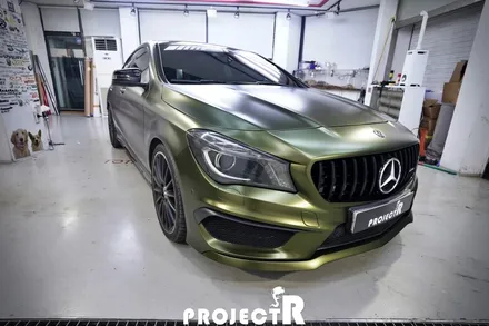 벤츠 CLA45 AMG 전체 랩핑, 에이버리 사틴 호프그린 자동차 래핑 by 프로젝트R / 부천 원미구 상동