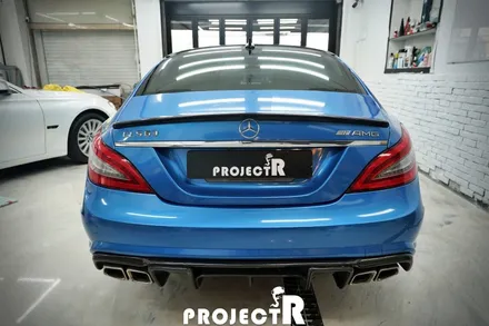 벤츠 CLS63 AMG 전체 랩핑, 에이버리 브라이트 블루 메탈릭 자동차 래핑 시공기 by 부천 프로젝트알 / 부천 원미구 상동