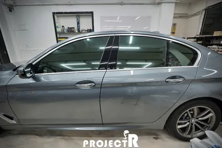 BMW 5시리즈 윈도 틴팅, 글라스틴트 선셋 열차단 썬팅 재시공기 by 부천 자동차 썬팅 전문 프로젝트R / 부천 원미구 상동