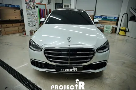 부천 자동차 랩핑, 벤츠 S클래스 S350d 에이버리 유광 화이트펄 전체 랩핑 by 프로젝트알 / 부천 원미구 상동
