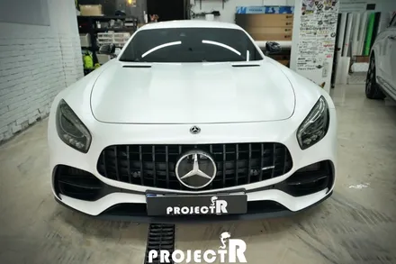 부천 랩핑 프로젝트알, 벤츠 AMG GT 에이버리 사틴 화이트 펄 전체 랩핑 / 부천 원미구 상동