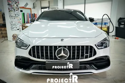벤츠 GT43 AMG 전체 랩핑, 에이버리 유광 그레이 크레용 랩핑 by 부천 프로젝트알 / 부천 원미구 상동