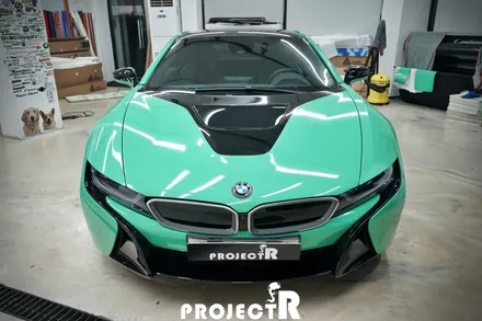 BMW i8 전체 랩핑, 에이버리 유광 에메랄드 그린 시공, 부천랩핑 프로젝트알 / 부천 원미구 상동