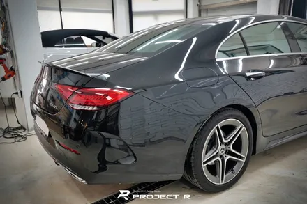 벤츠 CLS 300d 전체 랩핑 에이버리 사틴블랙 시공, 부천 자동차랩핑 전문 프로젝트알 / 부천 원미구 상동