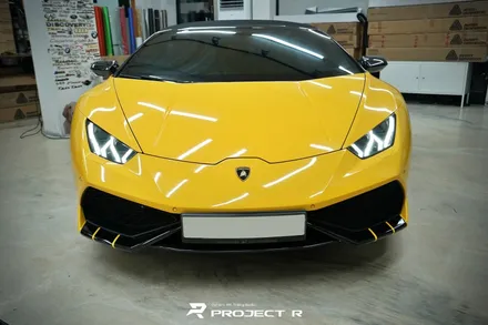람보르기니 우라칸 전체 랩핑 재시공, 에이버리 다크 옐로우 자동차 랩핑 in 부천 프로젝트알 / 부천 원미구 상동