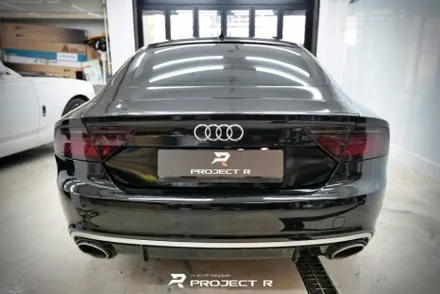 부천 랩핑 프로젝트알, 아우디 A7 3M2080 유광 블랙 전체 랩핑 시공 / 부천 원미구 상동