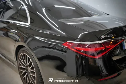 벤츠 S클래스 S400d 에이버리 락그레이 전체랩핑, 3M유광블랙 크롬 죽이기, 부천 프로젝트알 / 부천 원미구 상동