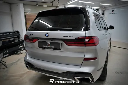 BMW X7 전체 랩핑, 에이버리 사틴 실버 메탈릭 시공, 부천 자동차랩핑 프로젝트R / 부천 원미구 상동