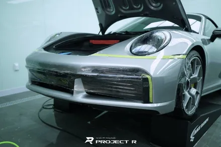 포르쉐 992 터보 카브리올레 사고수리 후 앞범퍼 PPF 재시공, 부천 울트라핏 프로젝트알 / 부천 원미구 상동