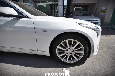 캐딜락 CT6 부분 랩핑, 3M1080 화이트 골드 스파클 앞범퍼+휀다 재시공 by 부천 상동 프로젝트R / 부천 원미구 상동