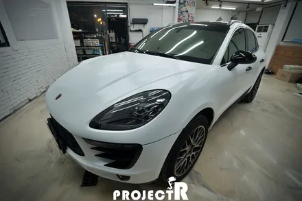 부천 프로젝트알 포르쉐 마칸 전체 랩핑 사고 재작업, 에이버리 사틴 화이트펄 자동차 래핑 / 부천 원미구 상동