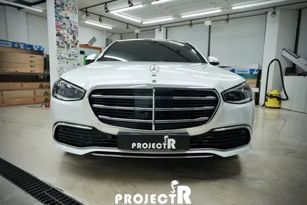 부천 자동차 랩핑, 벤츠 S클래스 S350d 에이버리 유광 화이트펄 전체 랩핑 by 프로젝트알 / 부천 원미구 상동