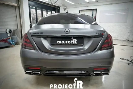 벤츠 S63 AMG 에이버리 사틴그레이 전체 랩핑, 크롬죽이기, 카본 포인트 랩핑 by 부천 상동 프로젝트알 / 부천 원미구 상동